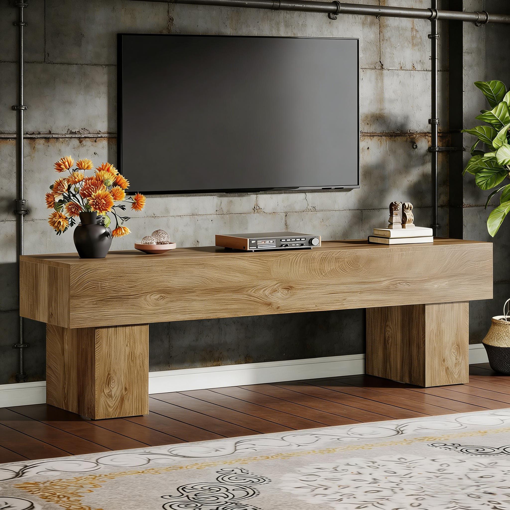 Farmhouse Tv Stand Media Console Table Entertainment Center_voghion.com